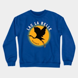 Lac La Belle in Wisconsin Heron Sunrise Crewneck Sweatshirt